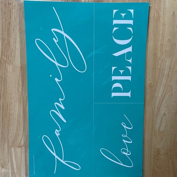 Chalk Couture Peace Love Family Trio - size C Transfer - NEW in package - Picture 1 of 3